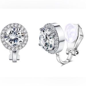 Silver Clip-On Stud Earrings 10mm, 1 Pair